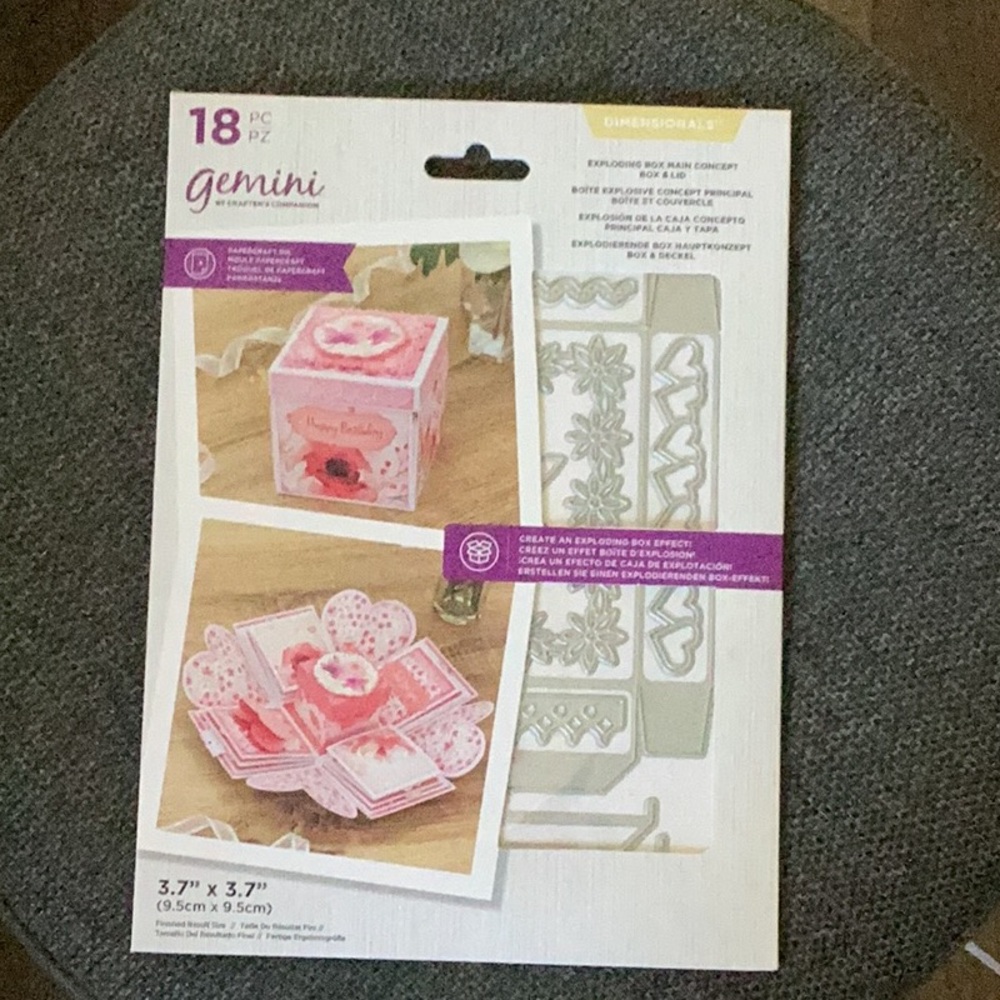 Gemini exploding box dies with lid and additional metal dies